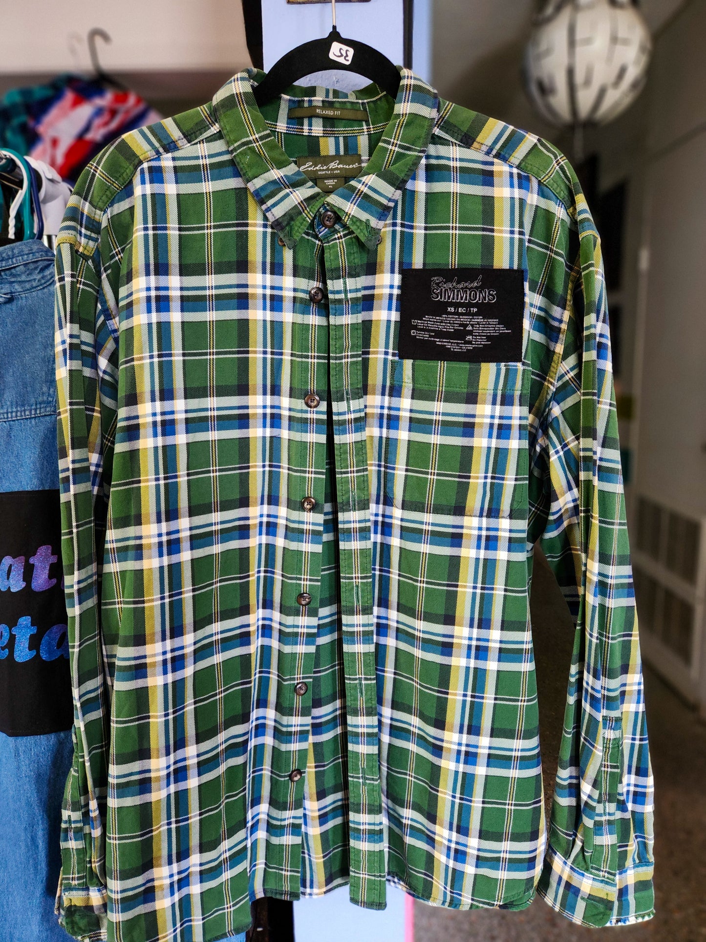 Britney Jean Mean Green Plaid Button Up