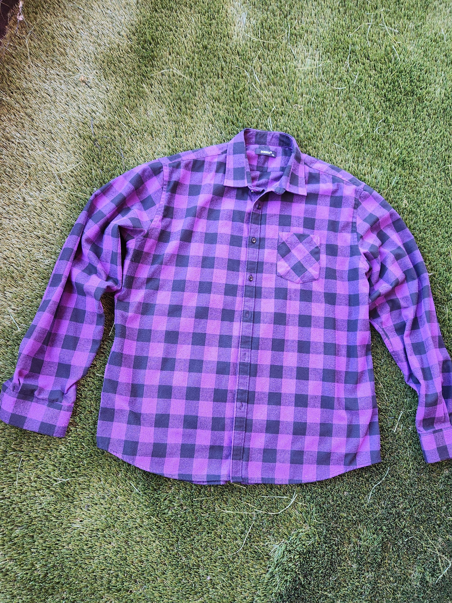 Plastic Dolly Purple Flannel Button Up