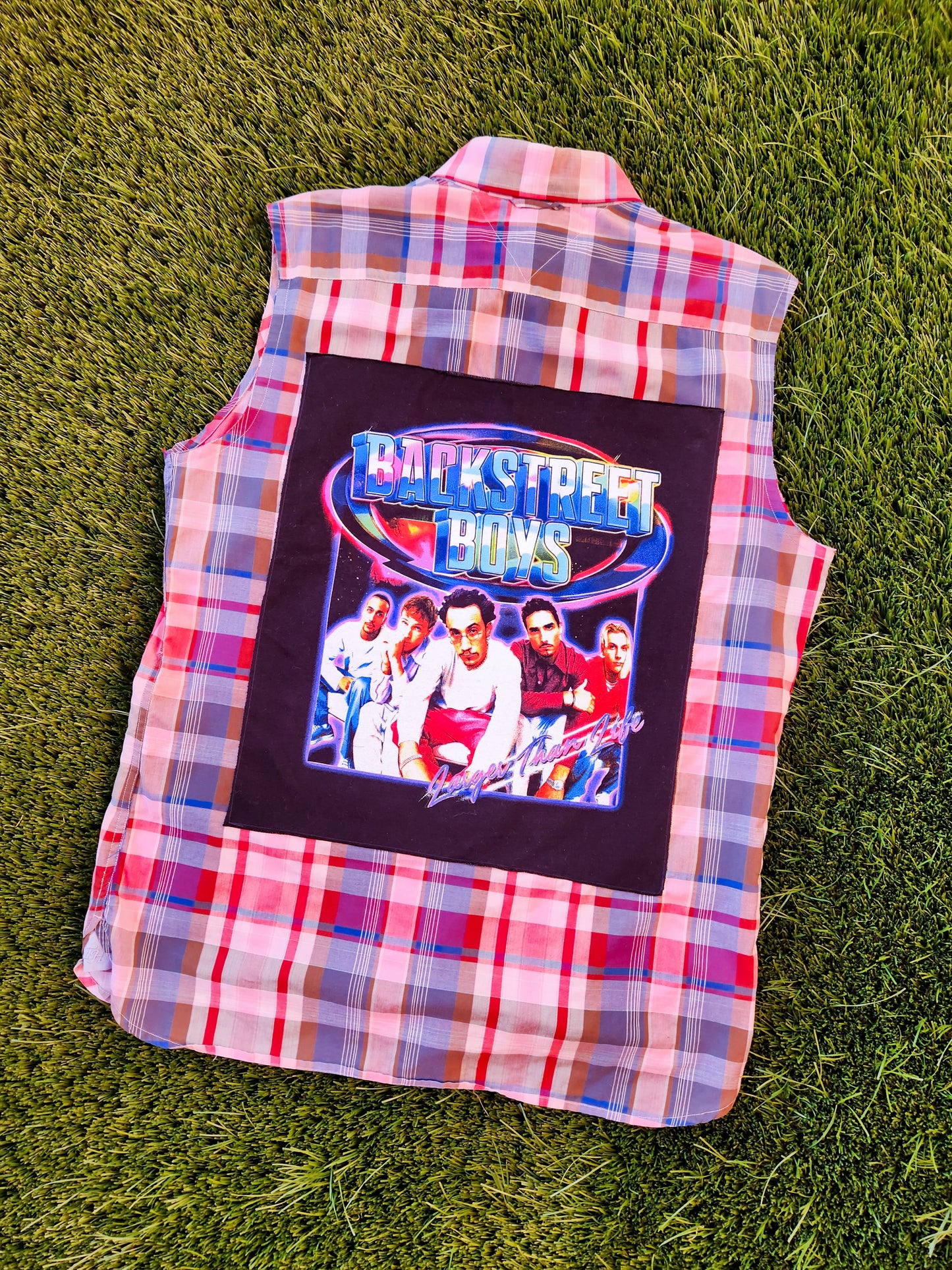 Backstreet Boys Y2K Sleeveless Button Up