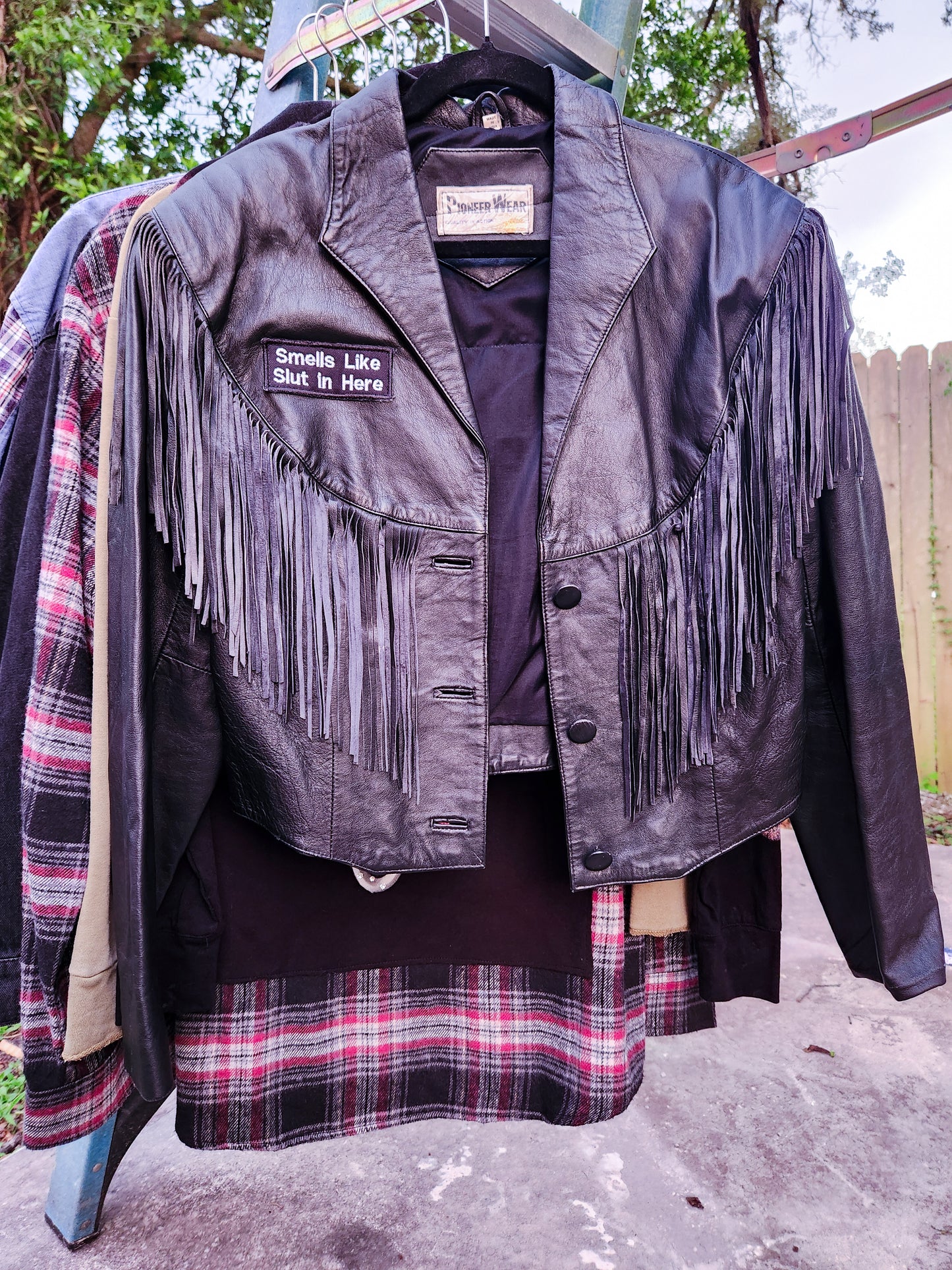 Yass Queen Fringe Cropped Vintage Leather Jacket