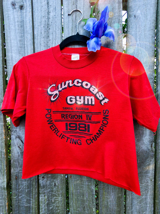 Gym Rat Short Sleeve Bling Cropped Tee