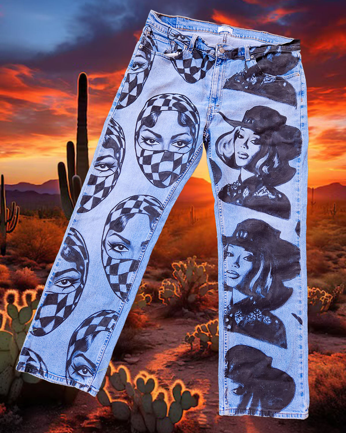 Beyonce Cowboy Carter Handpainted Levii's Jeans