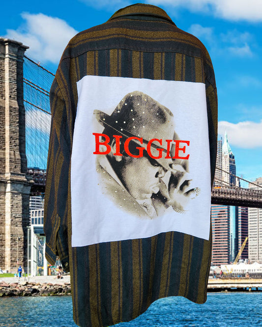 Biggie Apple Long Sleeve Striped Button Up