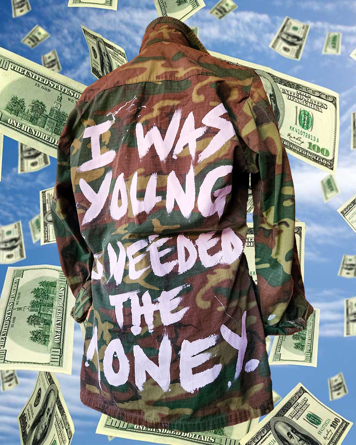 Totally Relatable Hand Painted Army Surplus Jacket