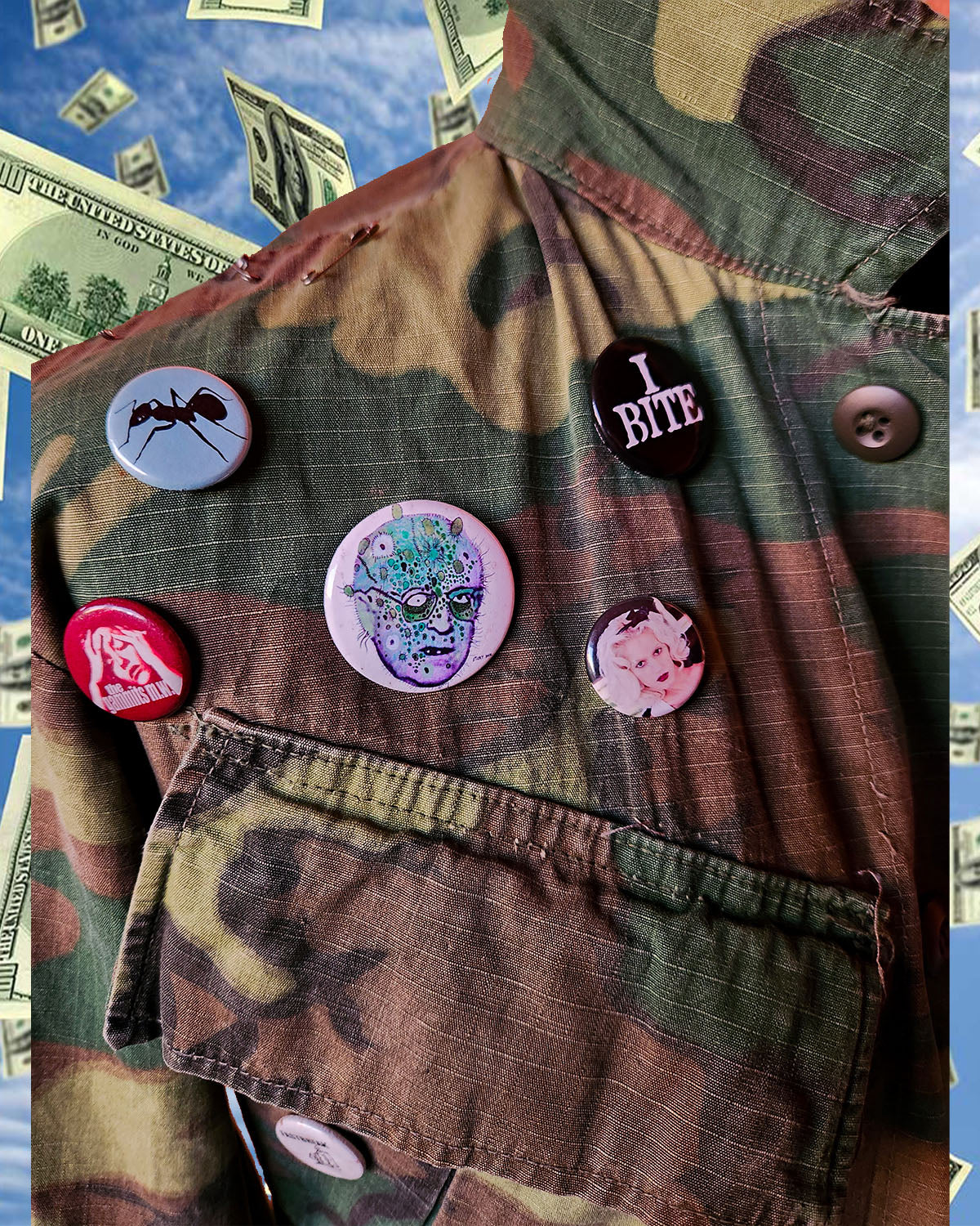 Totally Relatable Hand Painted Army Surplus Jacket