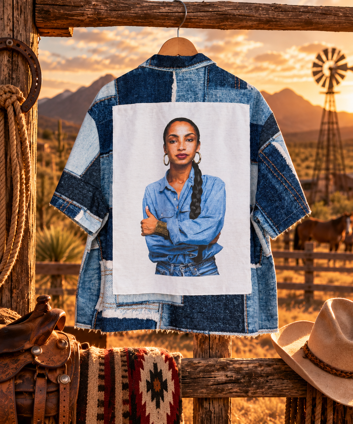 Denim in the Desert Upcycled Button Up